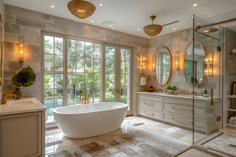 Freestanding Bathtub in a Spacious Bathroom
